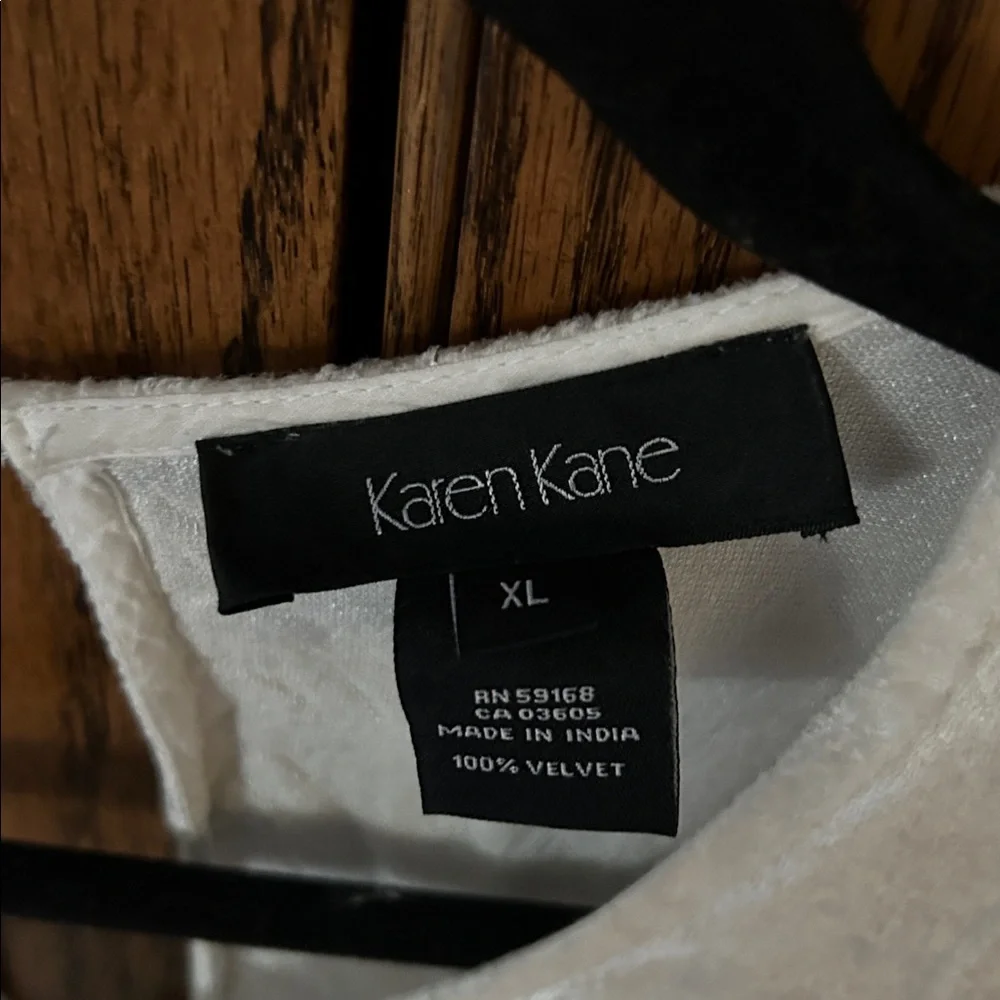 KAREN KANE Crushed Velvet Rhinestone Gemstone Embellished Blouse Top XL - Picture 5 of 7
